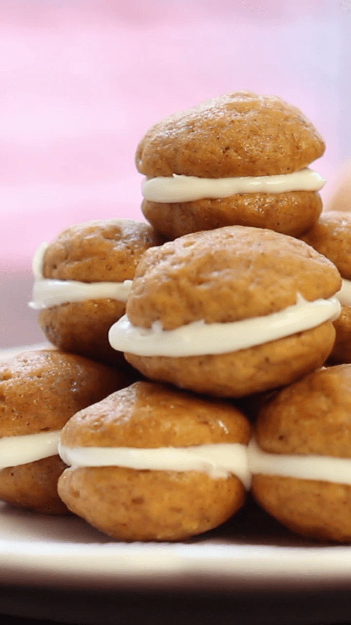 Mini Pumpkin Whoopie Pies - Browned Butter Blondie