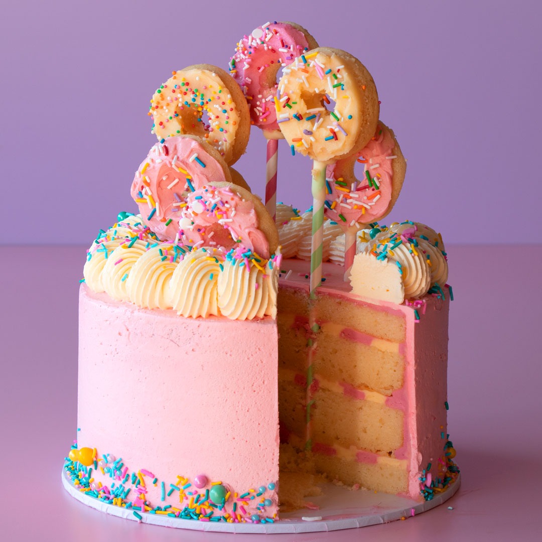 Birthday Donut Cake - The BakerMama-happymobile.vn