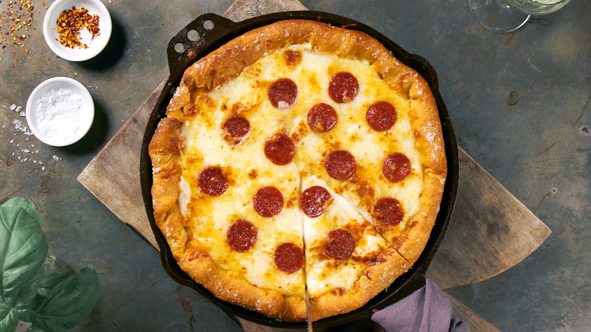 DeepDish Pepperoni Pizza Tastemade