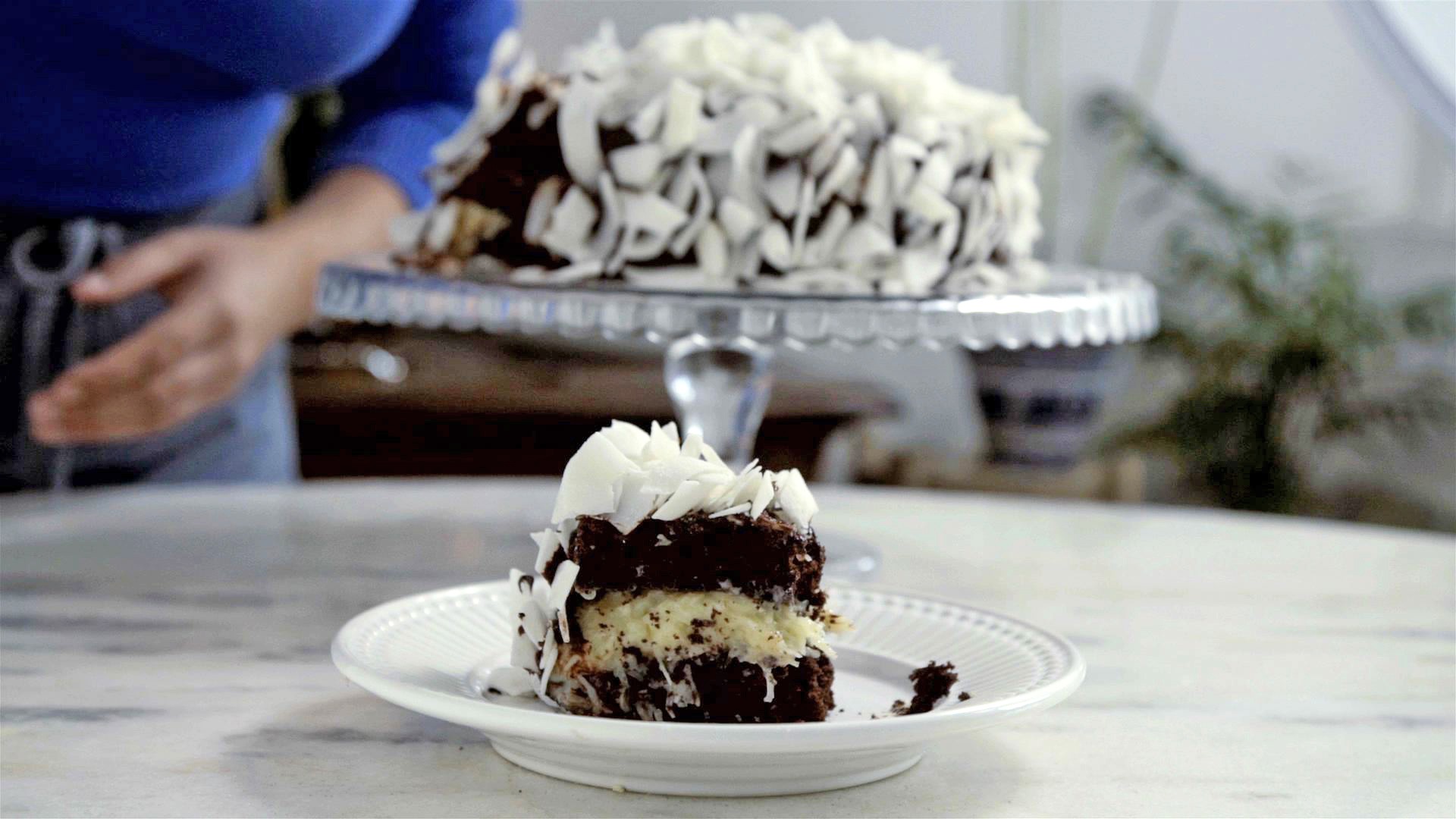 Triple Layered Chocolate and Coconut Cake | one perfect mess