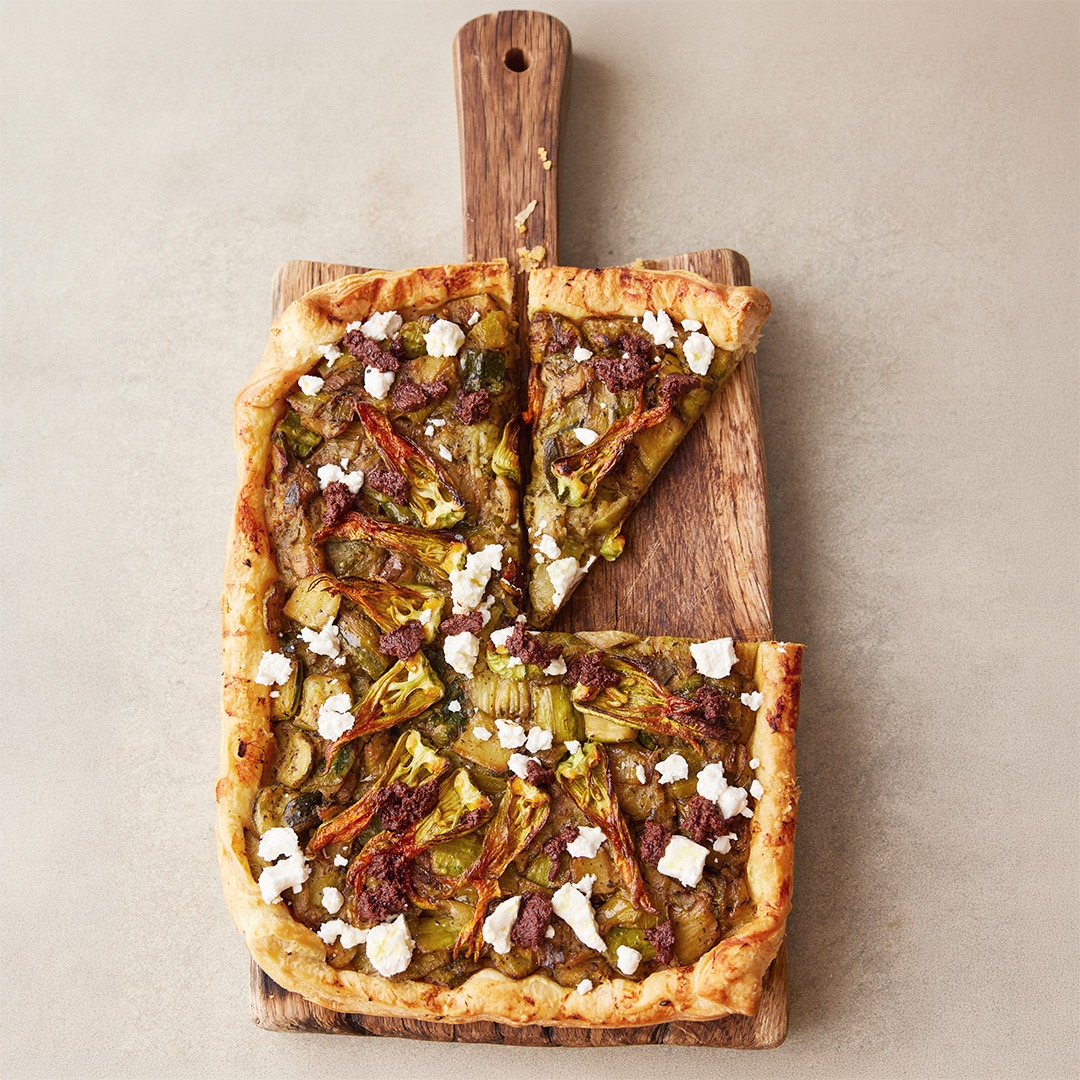 Minty Zucchini Tart With Olive Tapenade & Goat Cheese | Tastemade