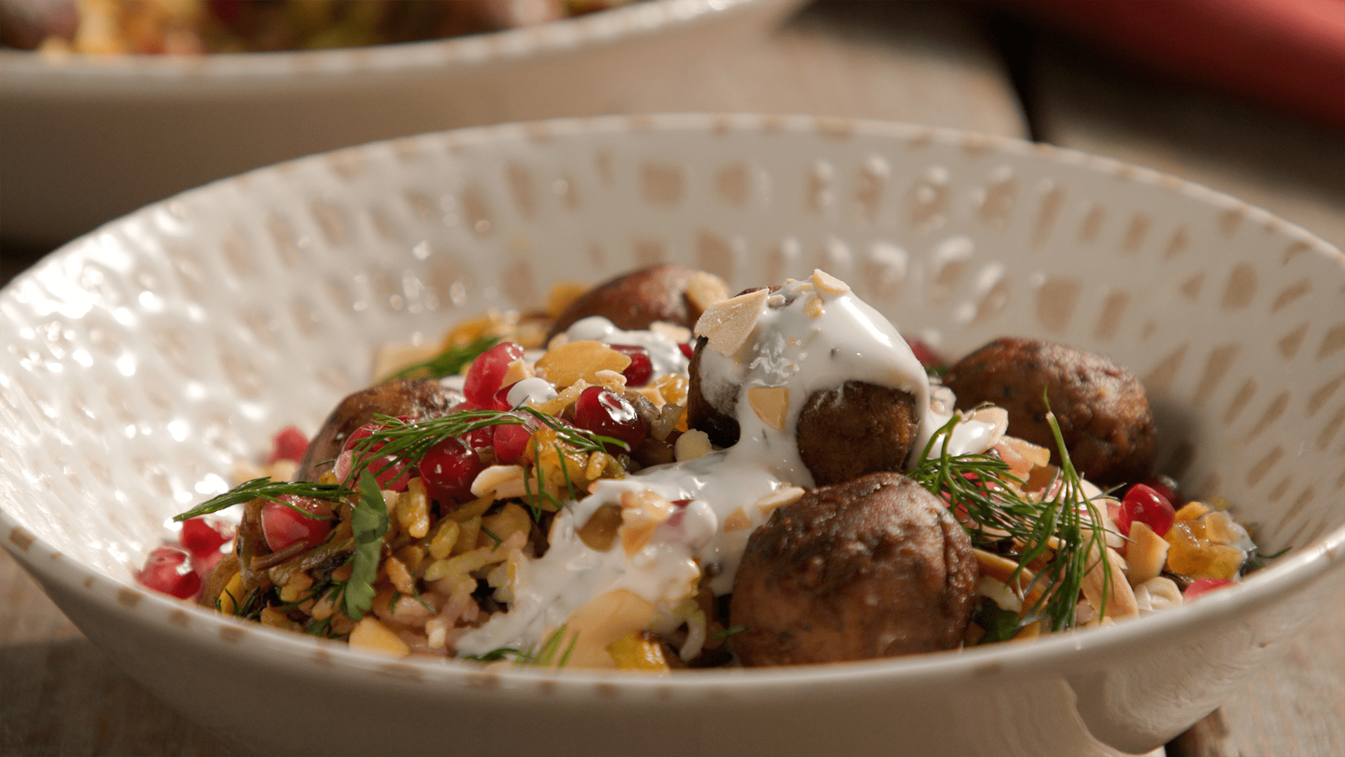 Spicy Meat-Free Meatballs with Jewelled Rice | Tastemade