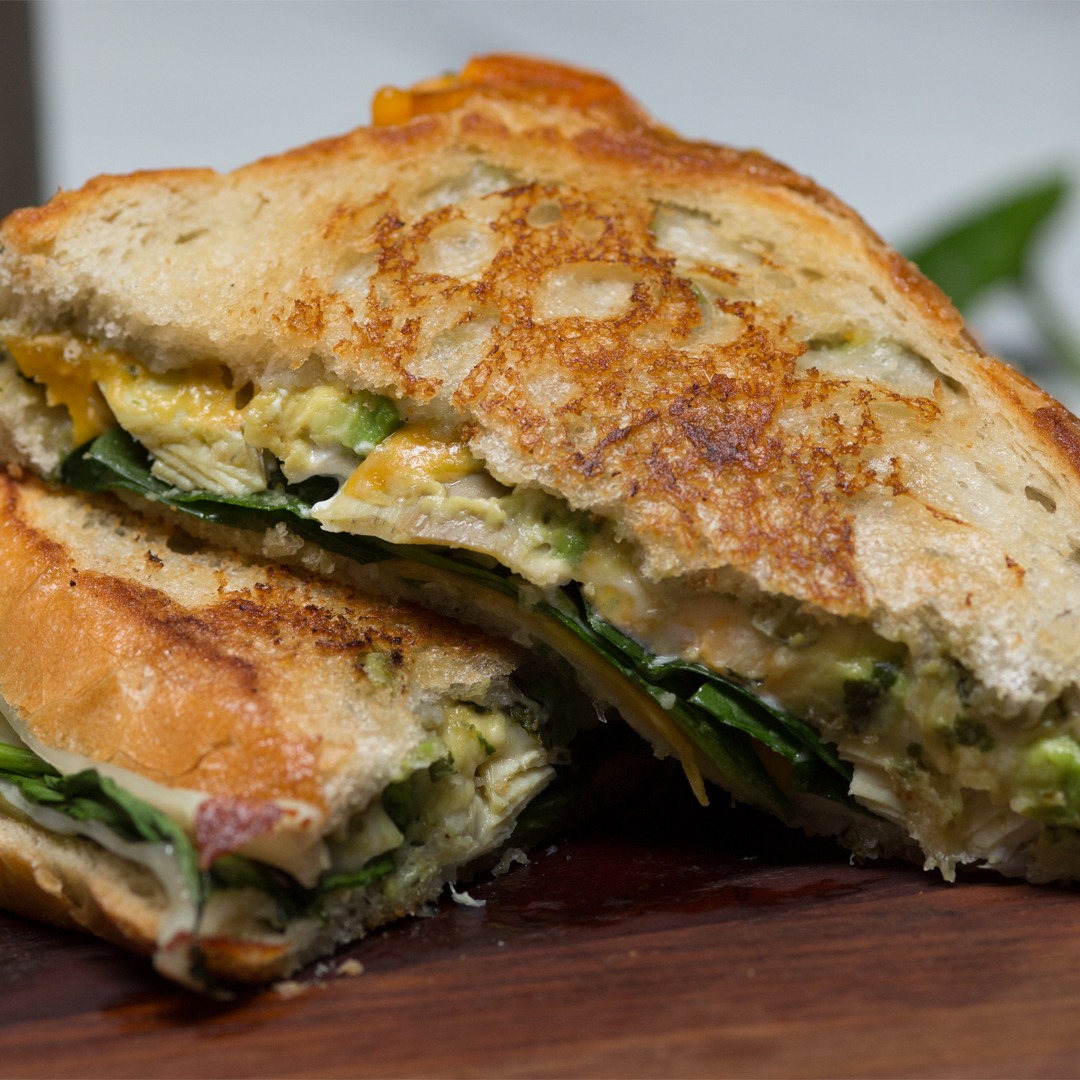 Spring Green Grilled Cheese with an Herb-Avocado Pesto | Tastemade