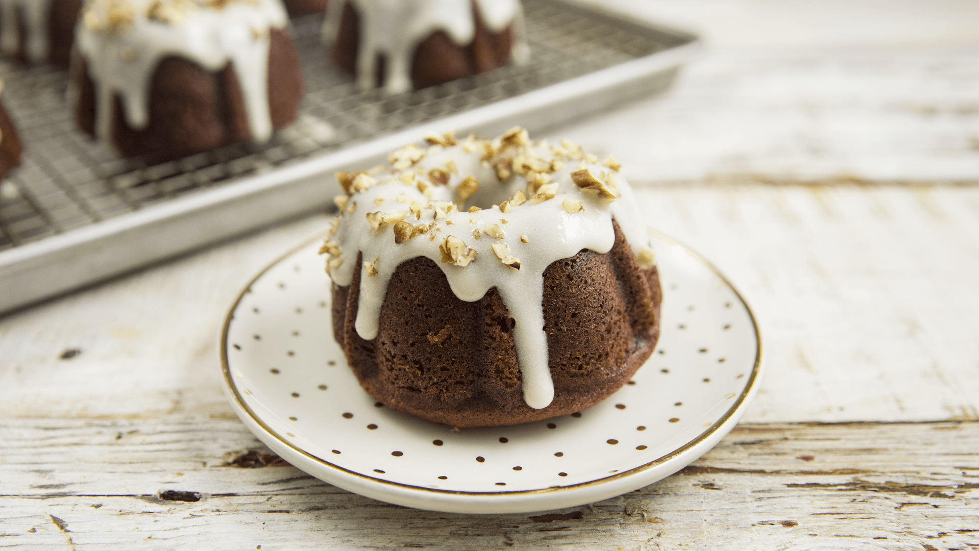 Mini Red Velvet Bundt Cakes with Cream Cheese Frosting - 7 Empty