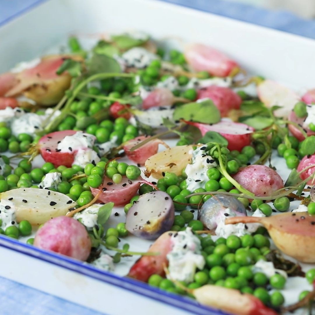 Roasted Radishes + Yogurt Sauce Tastemade