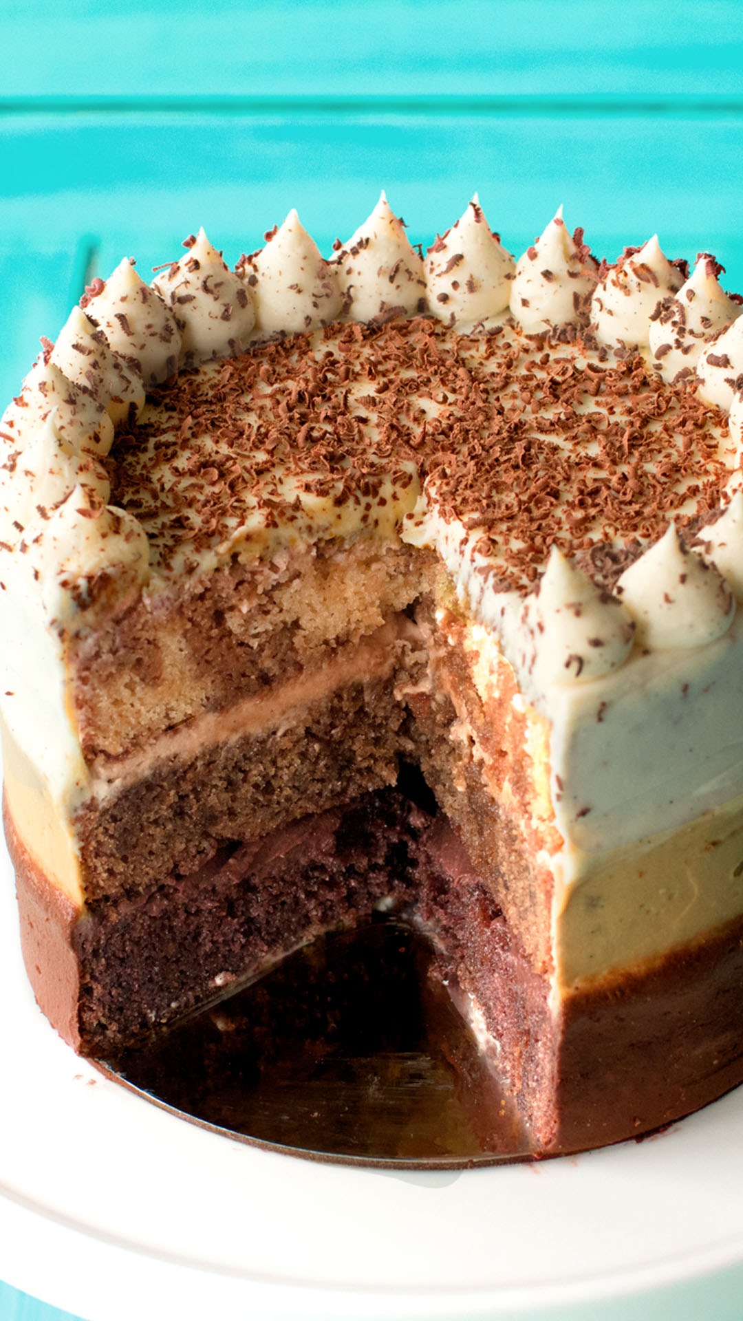 Chocolate Ombre Rosette Cake