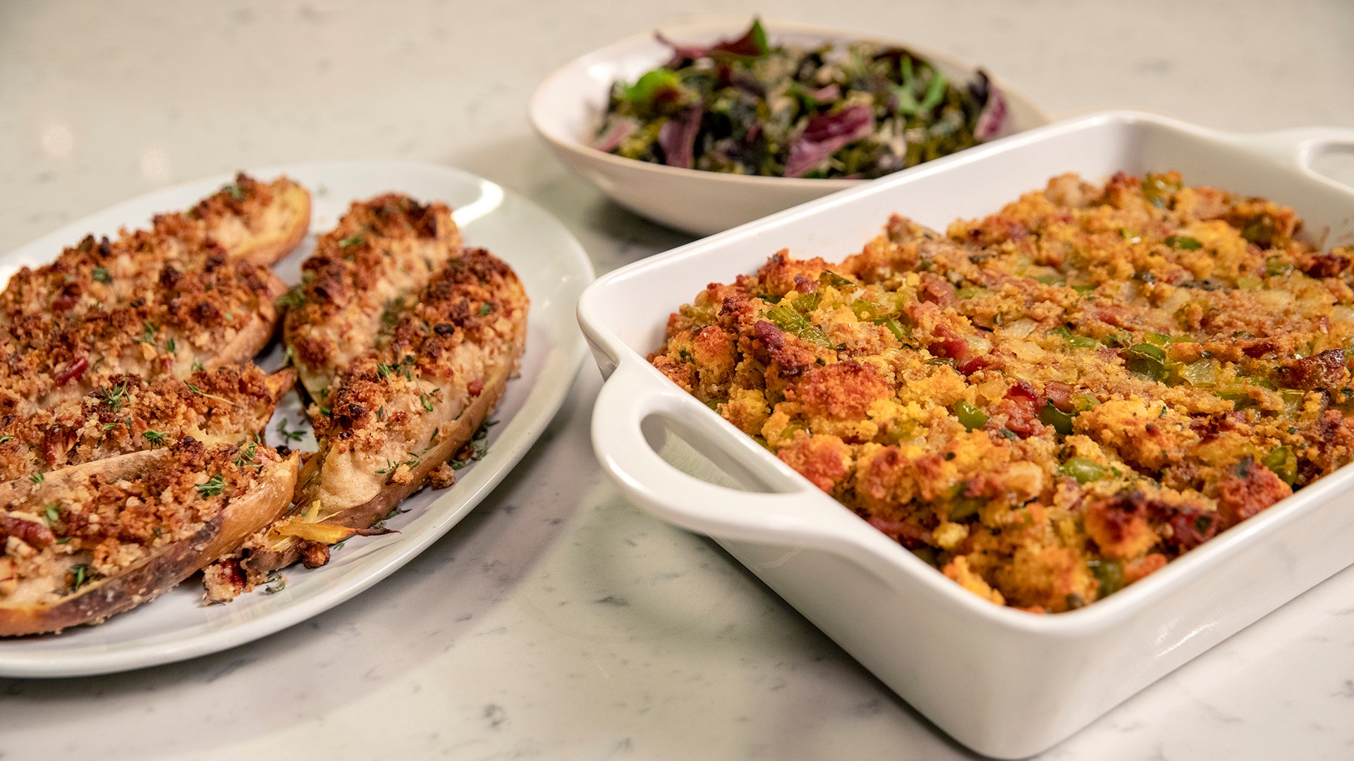 Double Stuffed Yams with Thyme Pecan Crunch Tastemade