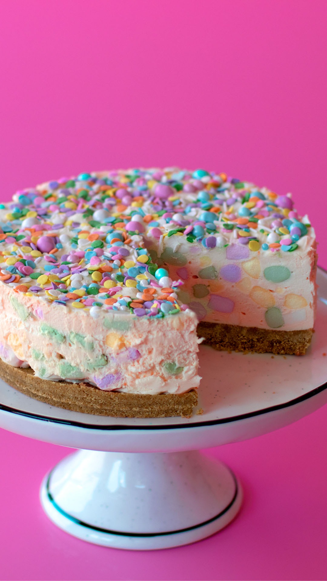 Marshmallow-Candy Swirl Cake - Sprinkle Bakes, Recipe