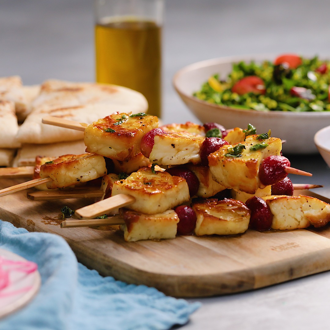 Halloumi And Grape Skewers Tastemade