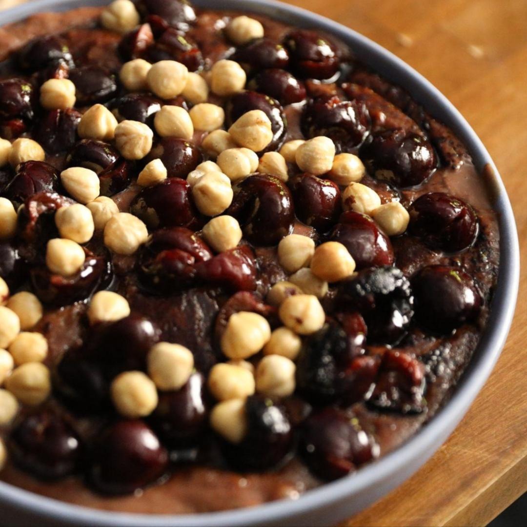 Silky Chocolate Mousse with Chargrilled Cherries and Toasted