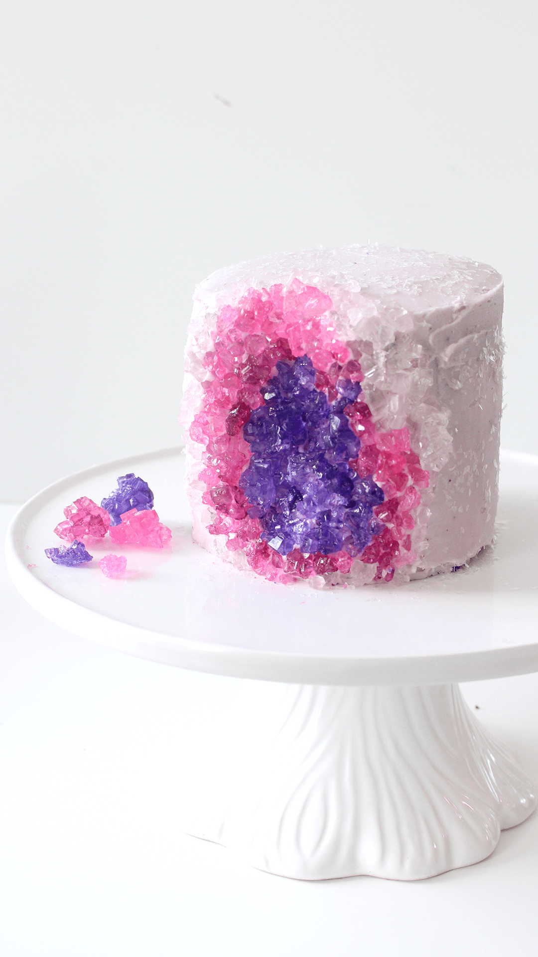 Amethyst Geode Cake - A delicious cherry and buttercream cake