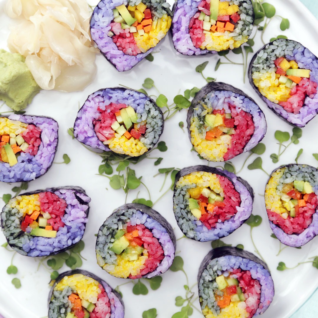 Rainbow Veggie Sushi Rolls