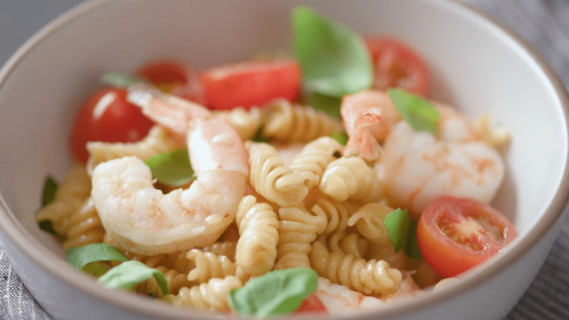 Rotini With Shrimp Cherry Tomatoes And Basil Tastemade 9253