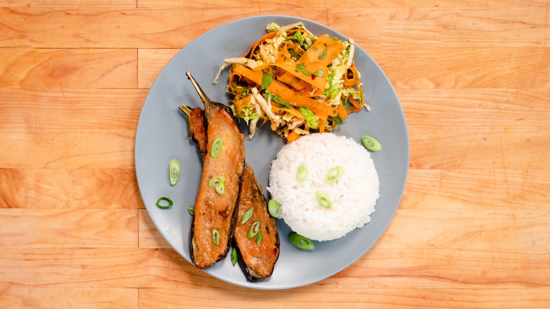 Japanese Miso Eggplant With Rice Cabbage Slaw Tastemade   D14c08 