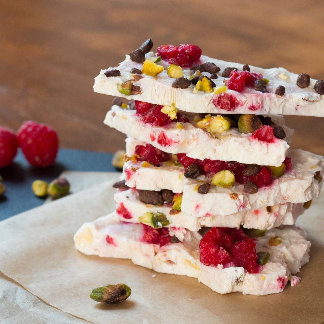 Raspberry Frozen Yogurt Bark Tastemade
