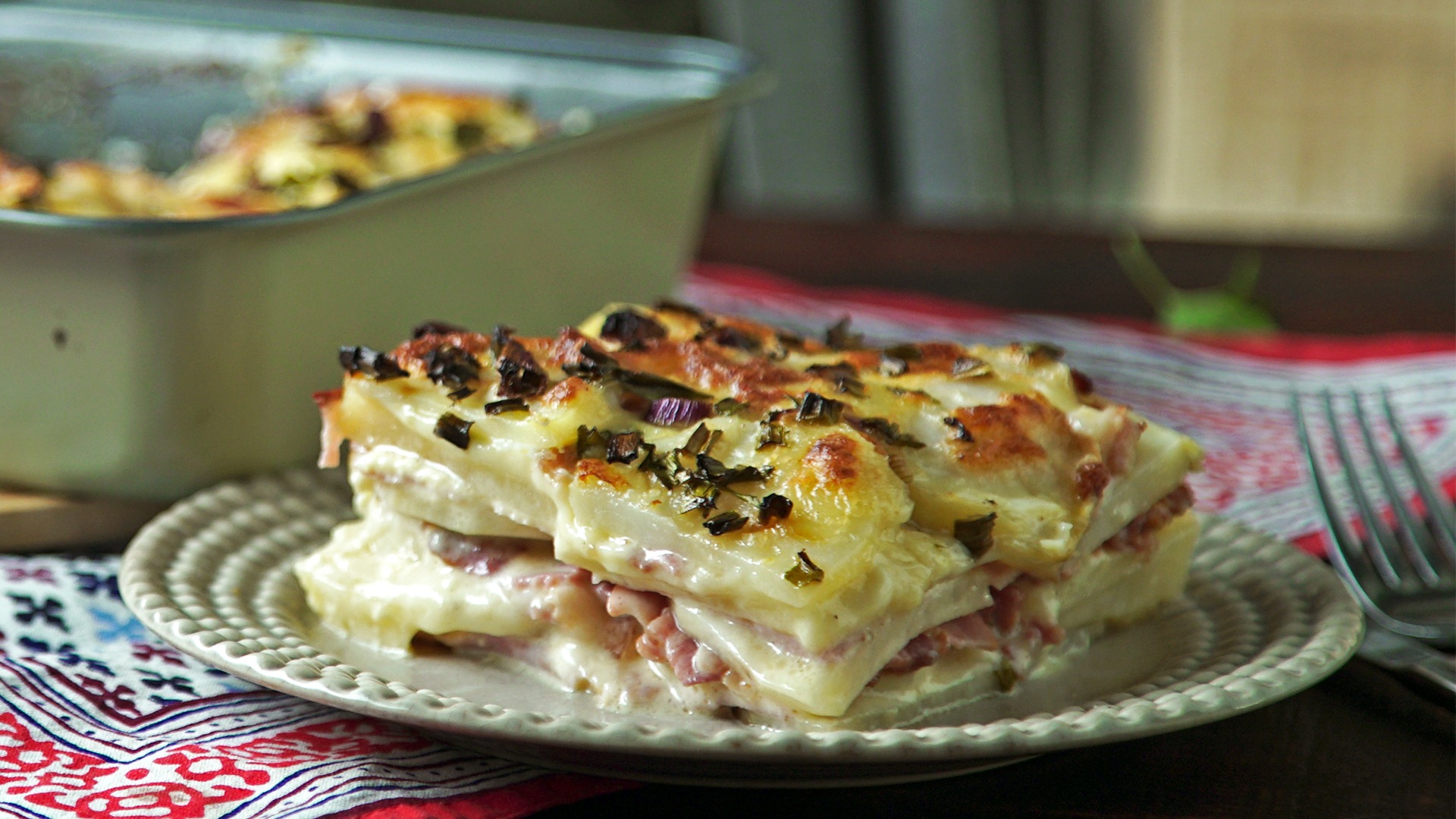 Ham and cheese potato cake | Tastemade