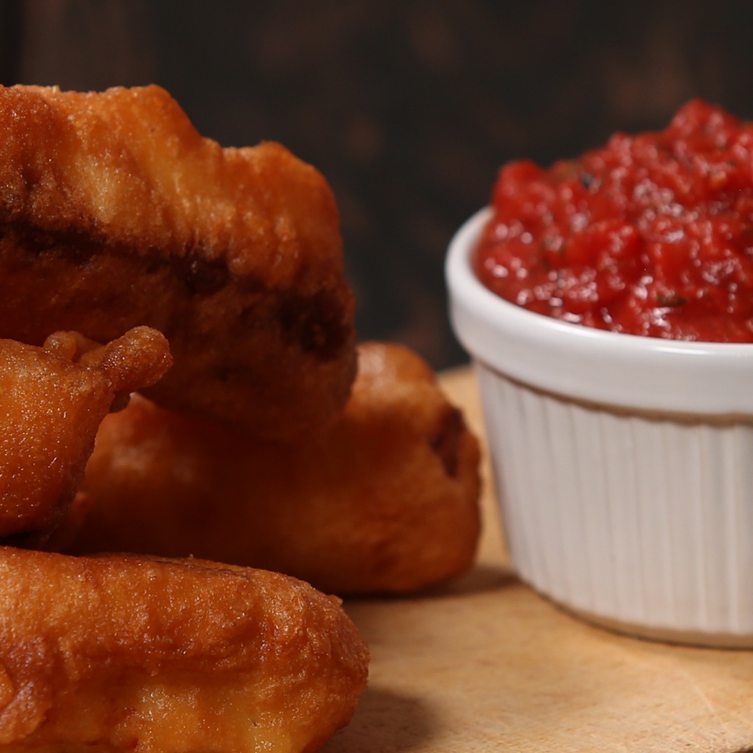 Deep Fried Halloumi and Tomato Dipping Sauce Tastemade