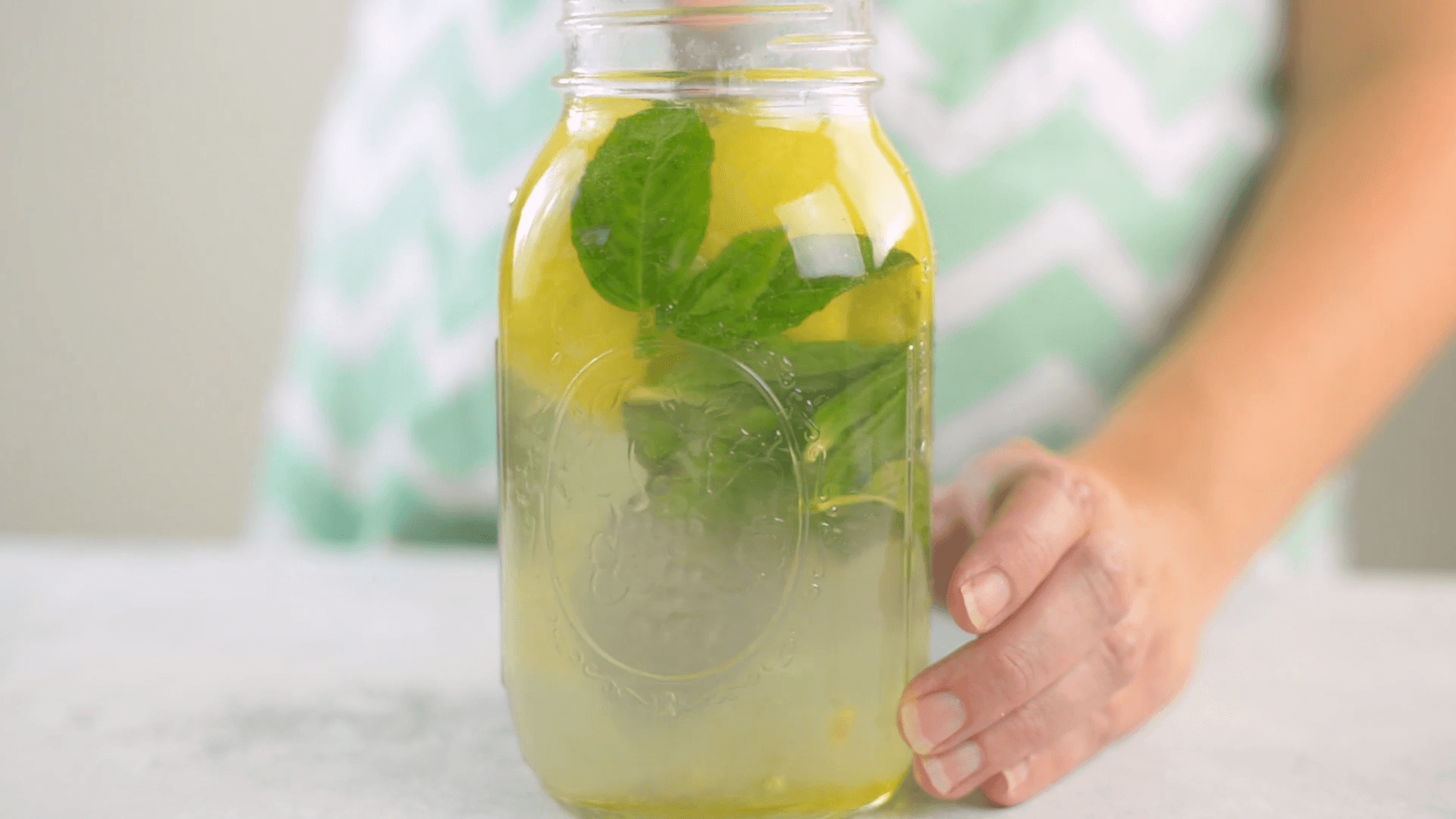 Lemon Ginger Basil Detox Iced Tea