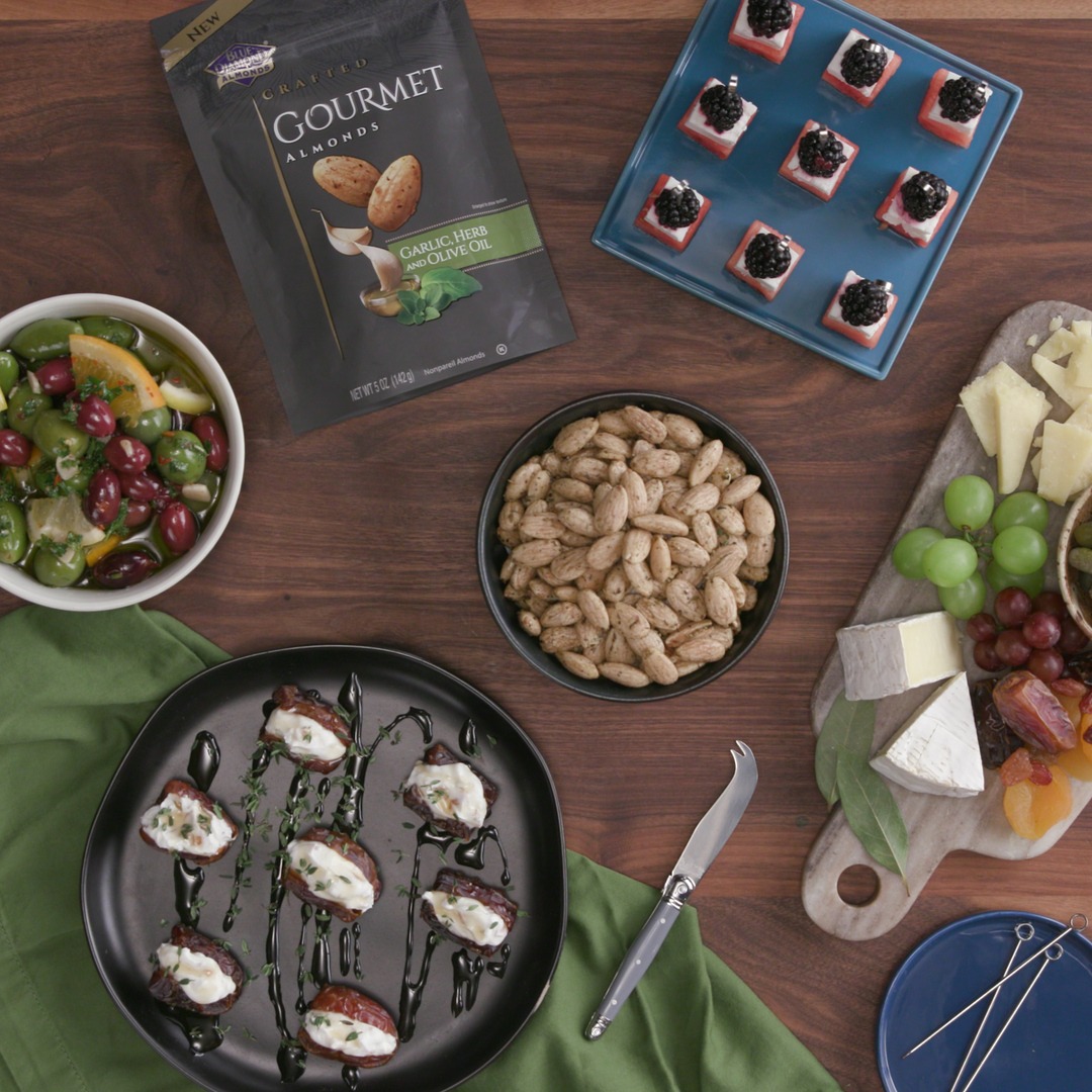 Sweet Dates Stuffed with Garlic Herb and Olive Oil Almonds Tastemade