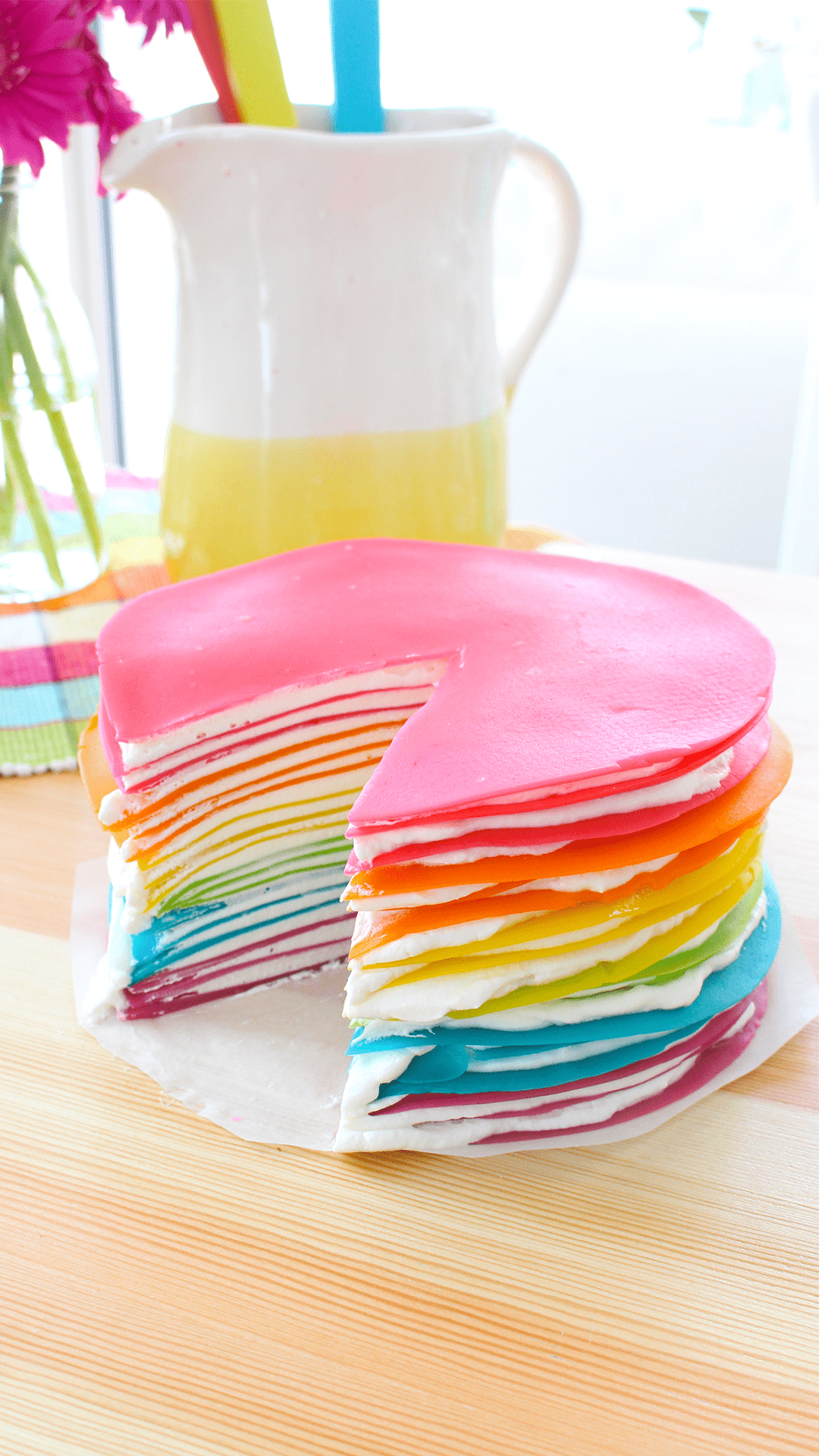 Easy Rainbow Crepe Cake - Ramona's Cuisine