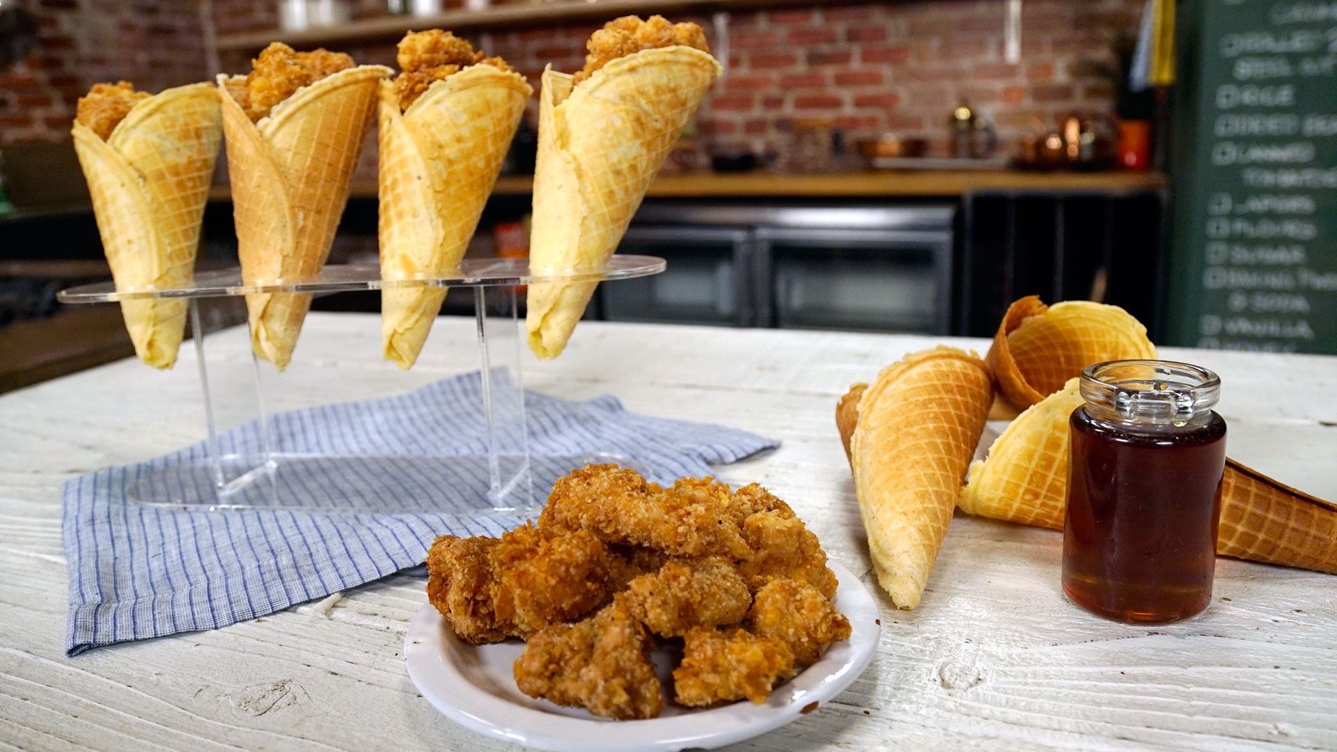 Chicken and Waffle Cones Recipe