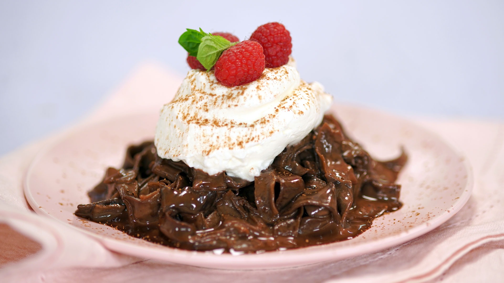 Chocolate Pasta with Nutella Cream Sauce Tastemade