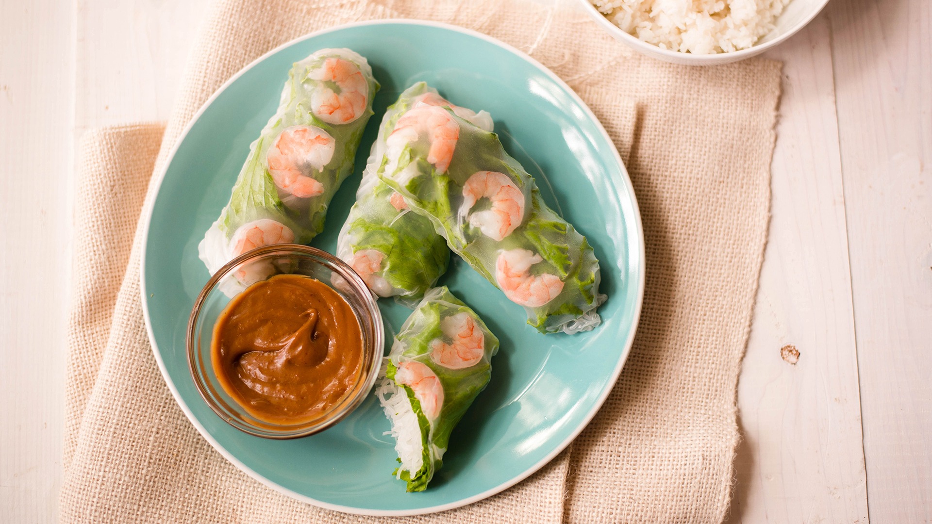 Shrimp Egg Rolls with Spicy Peanut Dipping Sauce - Life's Ambrosia
