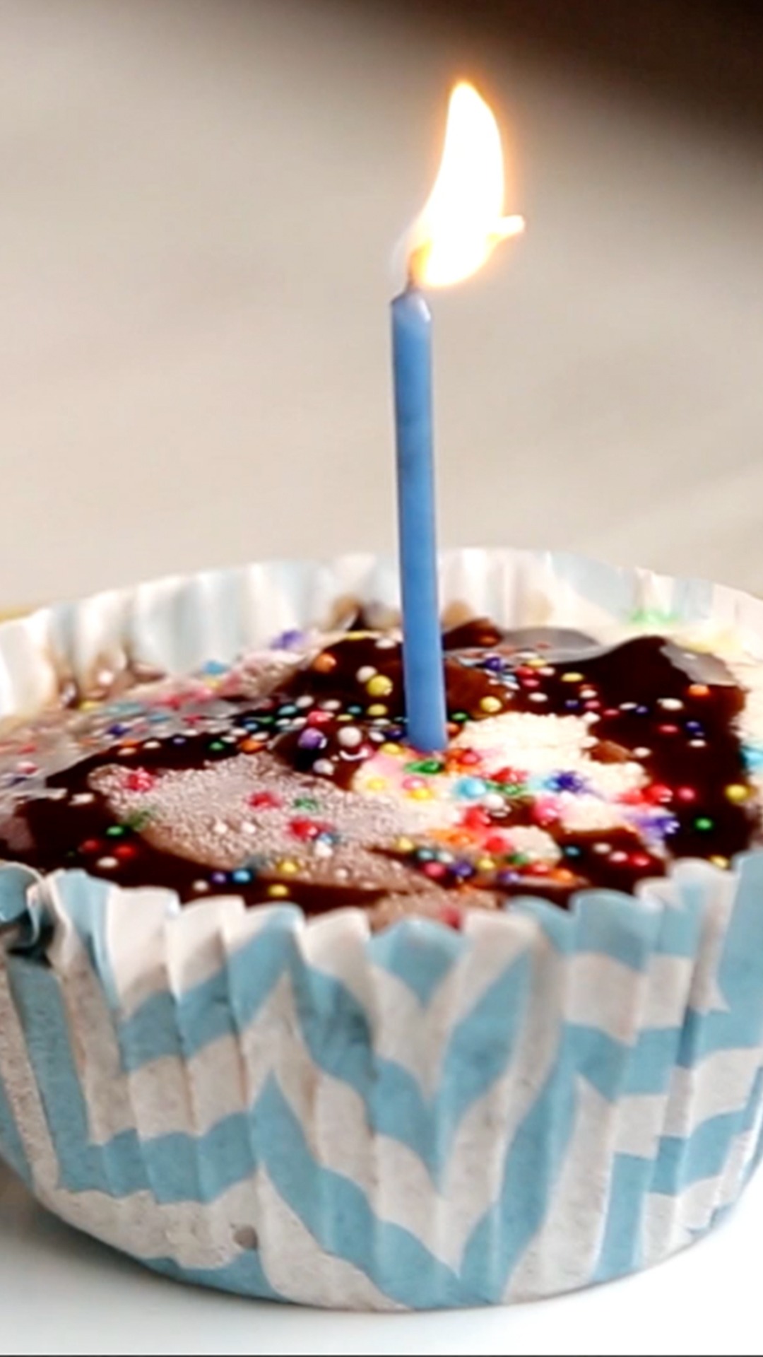 ice cream birthday cake with candles
