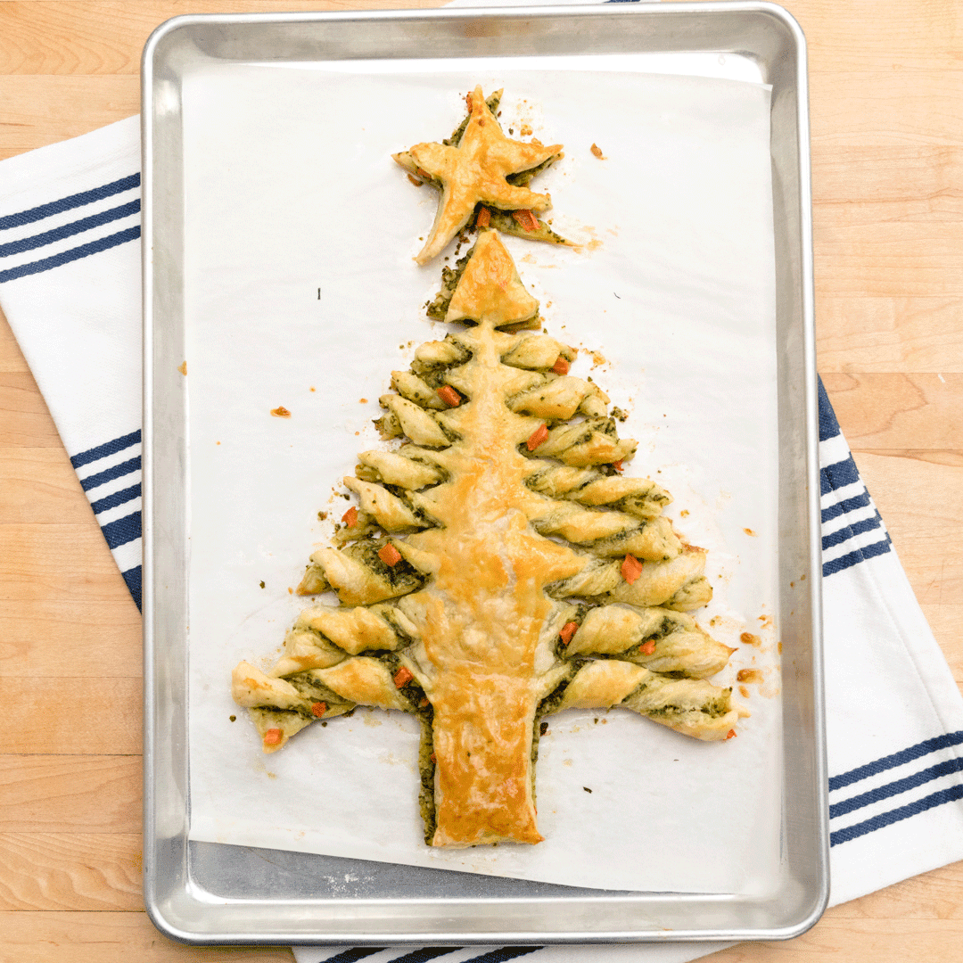 Puff Pastry Christmas Tree Appetizer - Del's cooking twist