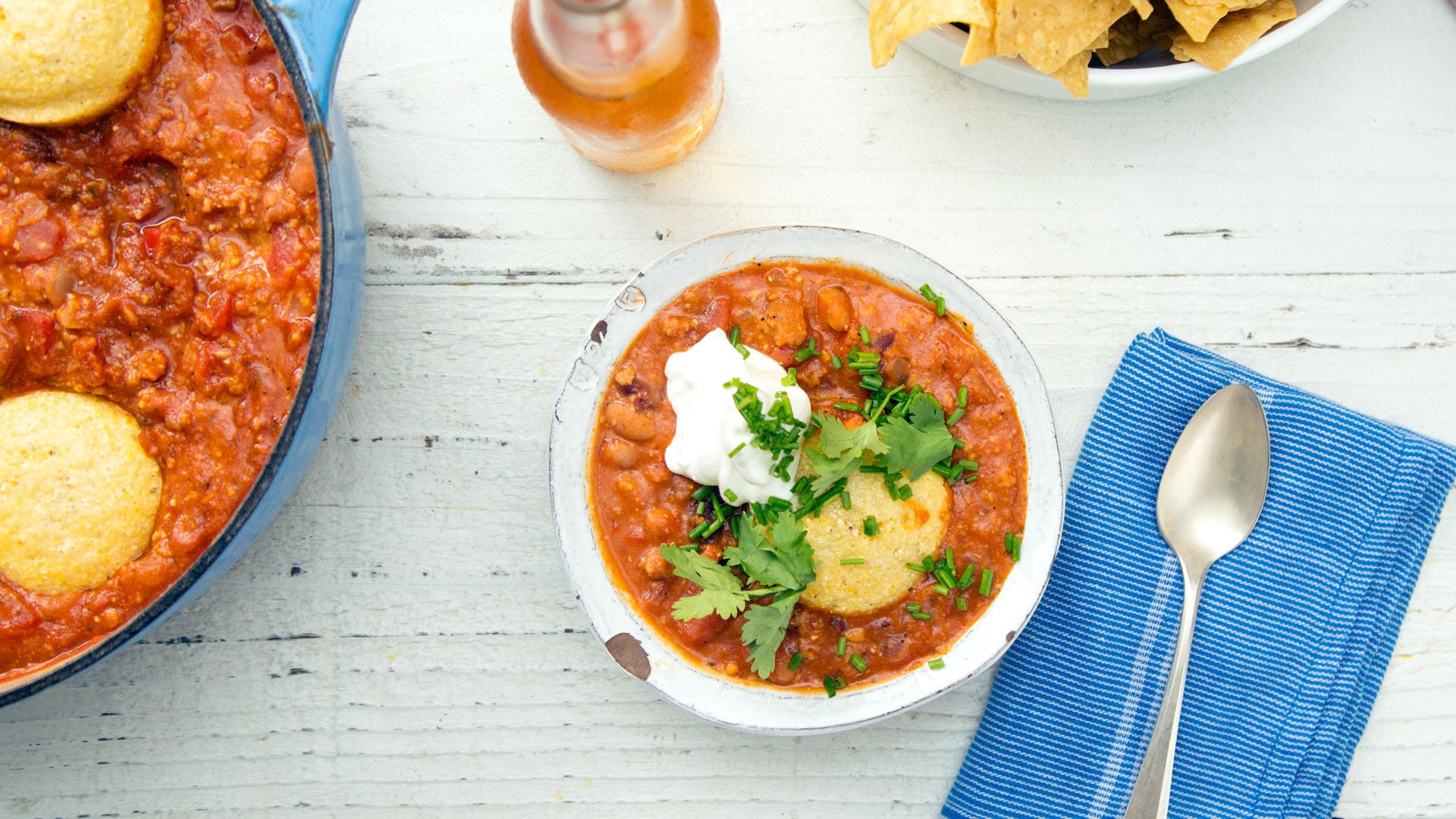 CHILI WITH CORNBREAD DUMPLINGS Tastemade