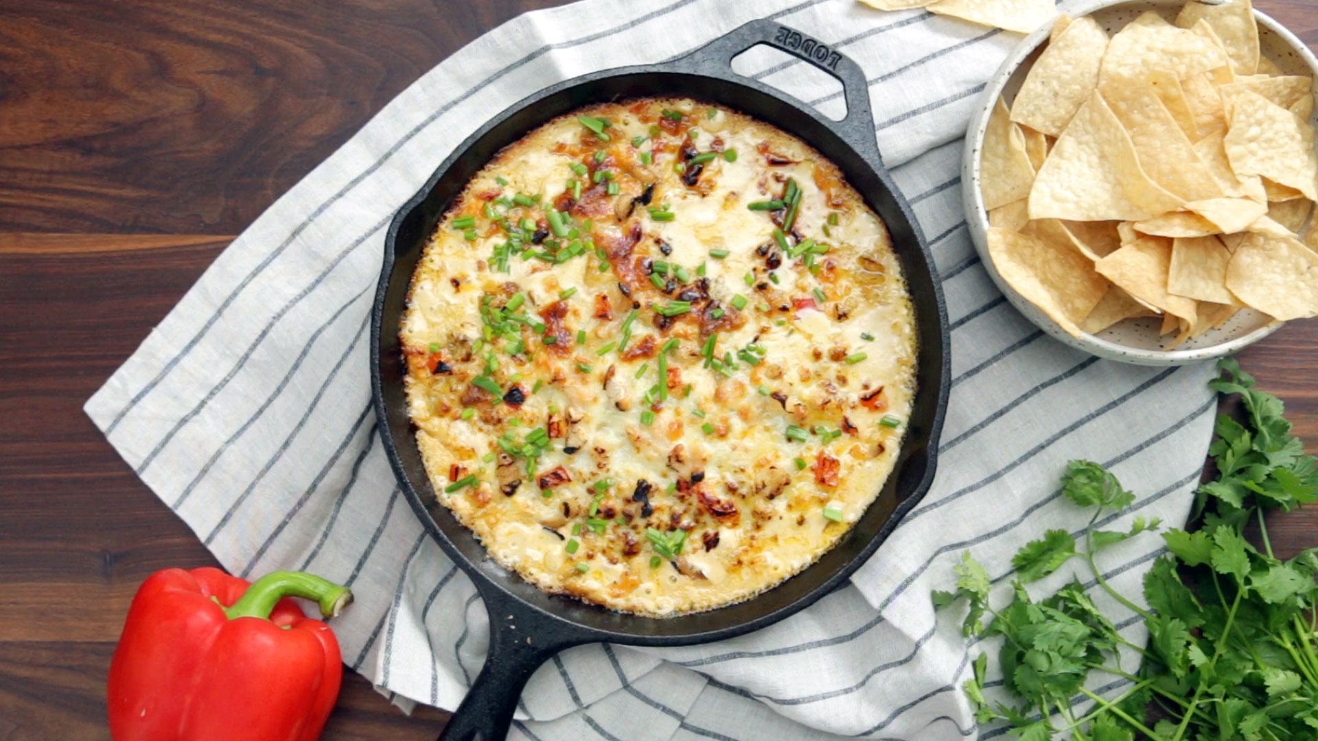 Skillet White Chicken Chili Dip | Tastemade