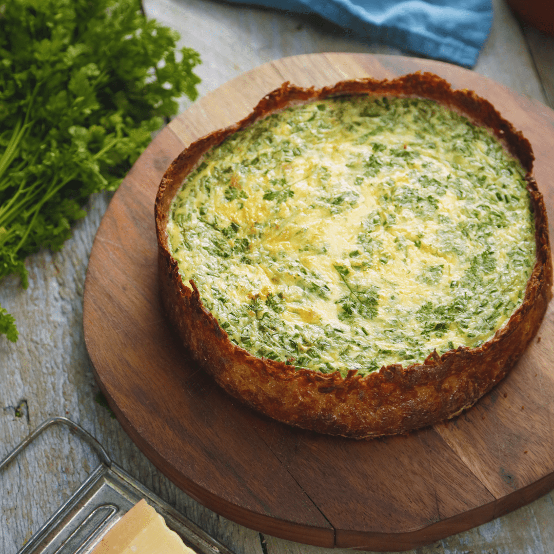 Cheesy Herb Quiche With A Potato Crust Tastemade
